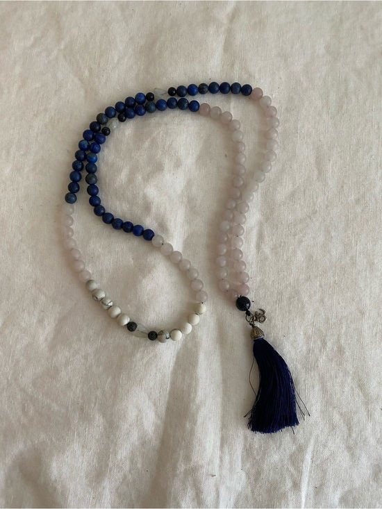 Jewelry - Lapis lazuli and rose quartz Mala necklace